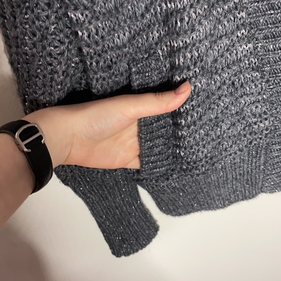 Rebecca Taylor shimmering chunky knit shawl collar one button sweater cardigan S - Picture 6 of 11